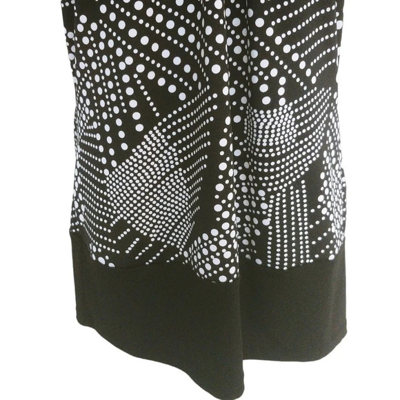Black and White Random Polka Dot Sleeveless halter-like top S - Picture 3 of 7